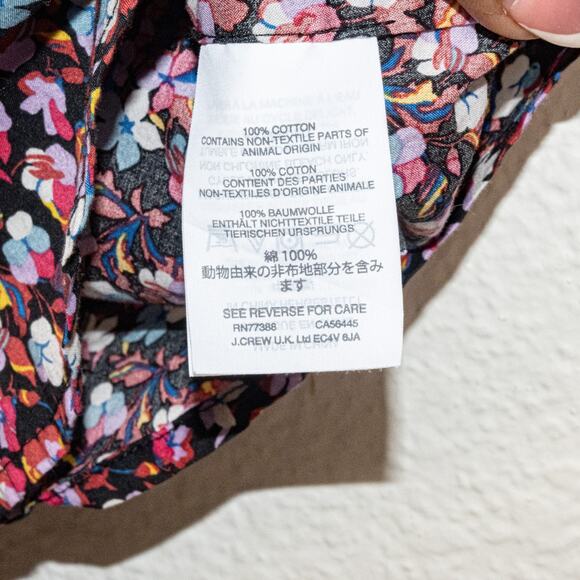 J.Crew Liberty Art Fabric Sarah Tie Neck Button up Shirt size 6 - Picture 6 of 9